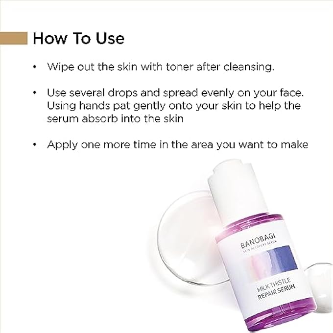 Banobagi MILK THISTLE REPAIR SERUM | NIACINAMIDE & HYALURONIC ACID FACE SERUM FOR SENSITIVE SKIN | KOREAN SKINCARE FOR WRINKLES, FINE LINES & UNEVEN TONE | HYDRATING, BRIGHTENING & ANTI-AGING | 30ML - Image 3